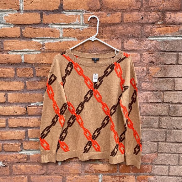 Talbots Chain Pattern Boatneck Sweater Petite Large New with Tags - Picture 1 of 4